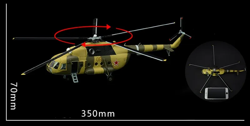 Предварительно построенный 1: 72 Mi-8 Хип Средний двухтурбинный вертолет хобби Коллекционная готовая пластиковая модель самолета