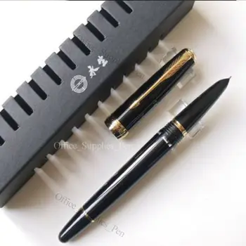 2020 Wing Sung 618 Piston Fountain Pen Ink Pen Fine Nib Black with Golden clip Business Office school supplies Writing Gift nice silver clip black yellow green fine nib fountain pen retro business gift office writing ink pens with an original gift box