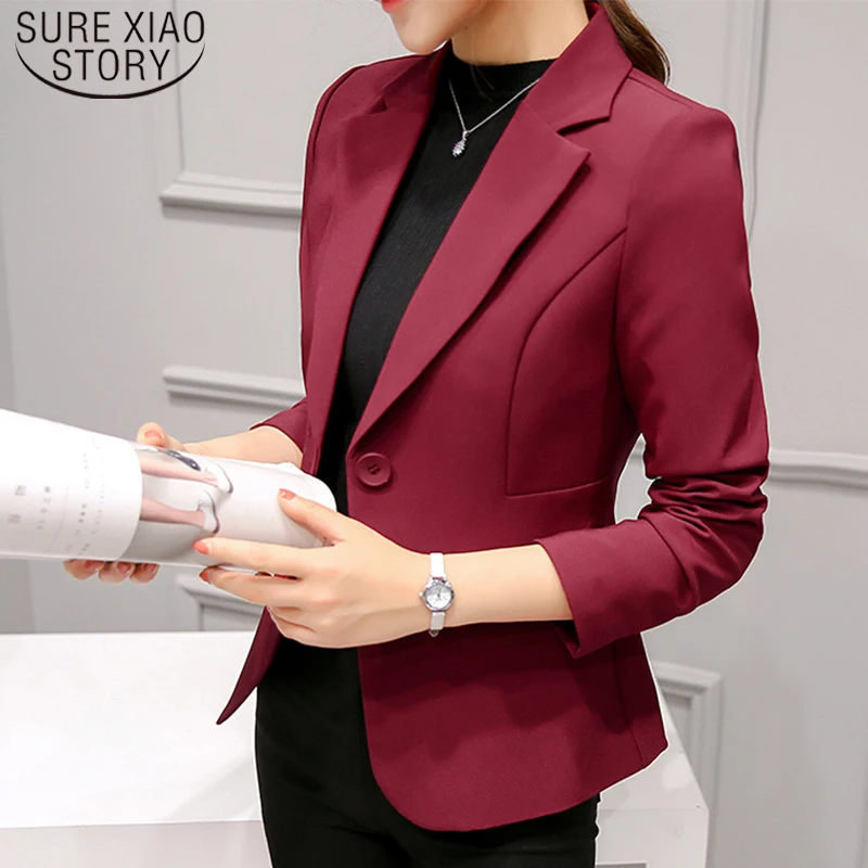 

New Autumn Women Jacket 2019 Long Sleeve Formal Suit Collar Slim Office Work Outwear Fashion Coat Black Cardigan Jacket 1340 80