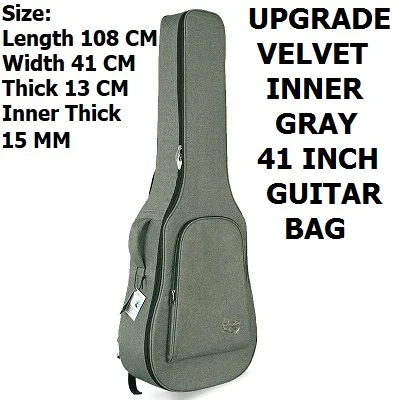 Двойная сумка для электрогитары, черный 41 дюймов, чехол для акустической гитары, 40 дюймов, сумки из плотной ткани, кофейная сумка для фольклорной гитары - Цвет: UpgradeGray Folk Bag