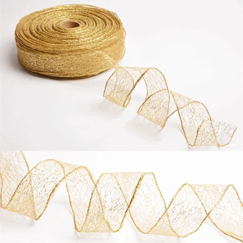 

HAOCHU (4m/lot) (50mm) solid cutout gauze diy Christmas ribbons gift packaging ribbon Christmas tree festival party decoration