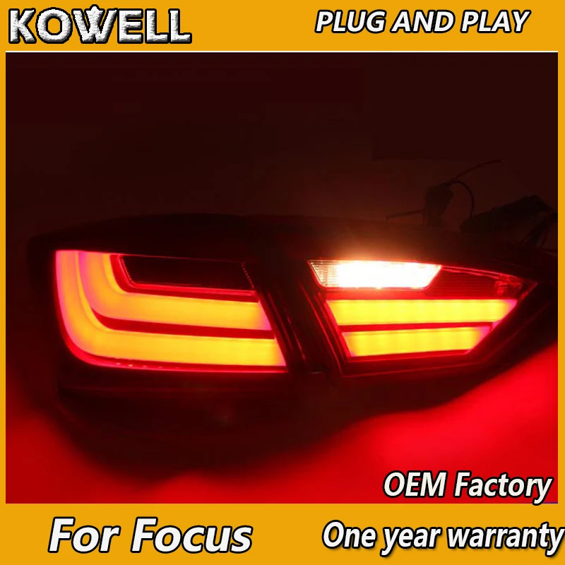 

KOWELL Car Styling for Ford Focus 3 LED Tail Lights 2012-2014 BMW-Design LED Rear Lamp Focus 3 DRL+Brake+Park+Signal Stop Lamp