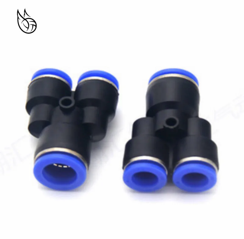 

5Pcs "Y" Pneumatic Connector Tee Union Push In Fitting for Air Pipe joint OD 4 6 8 10 12MM Y Type Shape 1 to 2 Plug Adapter