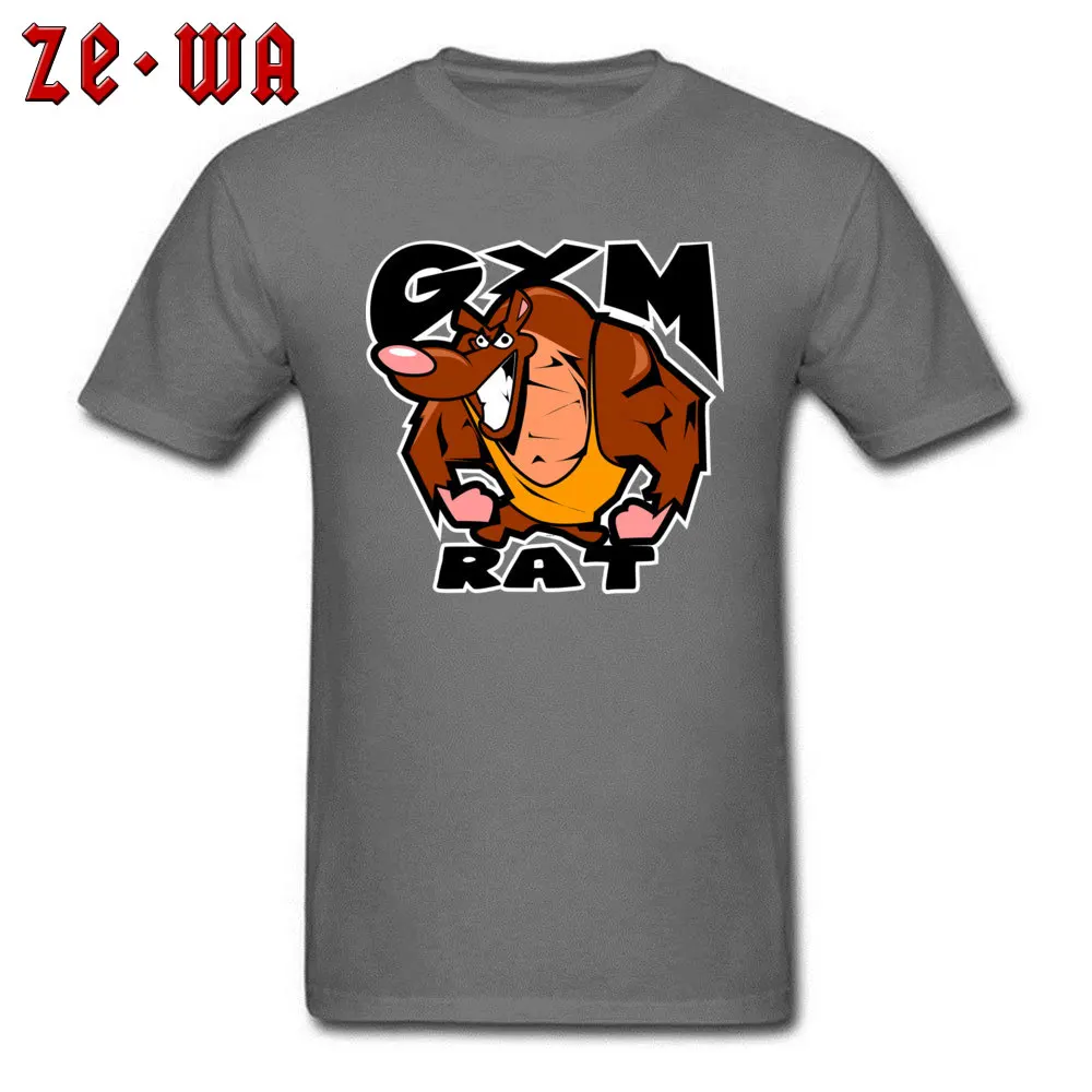 Gym Rat T-shirts for Men Unique Summer Fall Tops & Tees Short Sleeve Cheap Slim Fit Tops Tees O-Neck Pure Cotton Gym Rat carbon