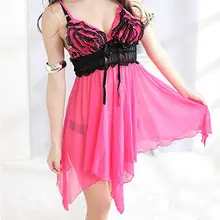 Эластичное розовое красное белье babydoll/трусики 8112