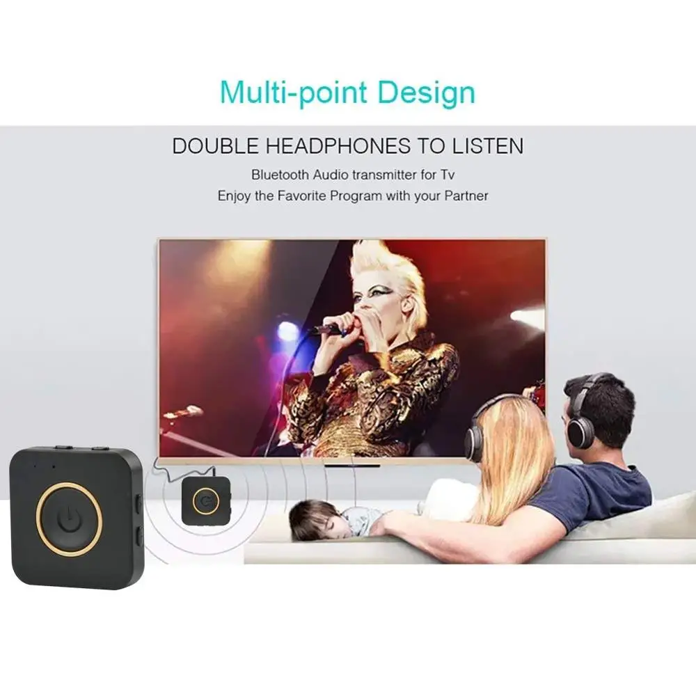 Двойное соединение Bluetooth 5,0 Aptx HD низкая задержка стерео Aux 3,5 мм RCA музыкальный передатчик приемник громкой связи ТВ аудио адаптер