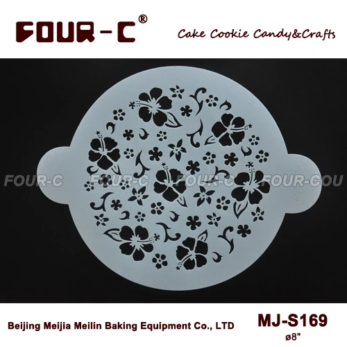 peacock cookie set hibiscus stencil template new style cake design