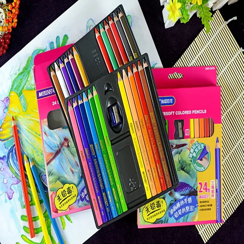 

12/24 Color Pencils Thick Oily Lead Suit Children Student Series Child Stationery