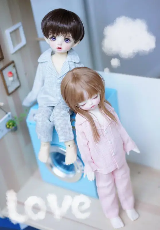 1/6 BJD SD Пижама кукла набор розового синего цвета для реальная Одежда кукол |