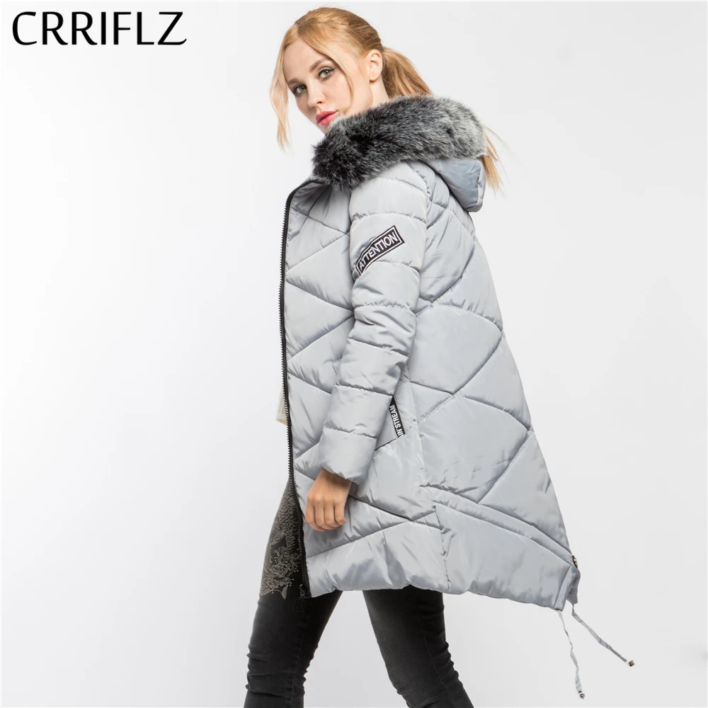 CRRIFLZ Winter Clearance Thick Faux Fur High Quality Warm Winter Jacket