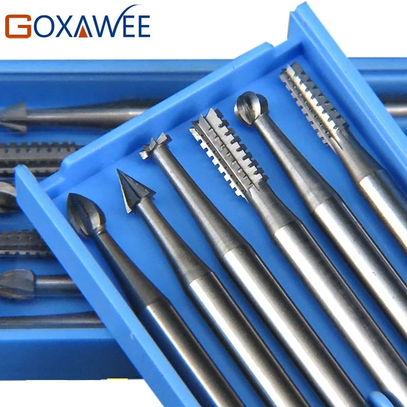 GOXAWEE 6pcs Burs for Dremel Power Tool Accessories Rotary Bur Rotary Tools 009 014 018 023