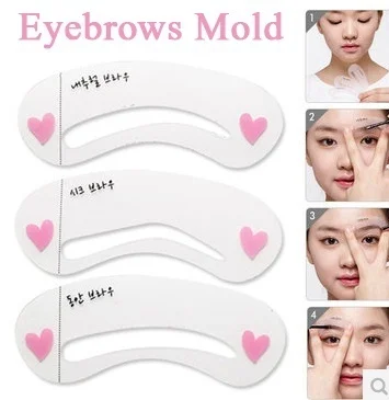 

3 Styles Reusable Eyebrow Stencil Tool Makeup Eyebrow Drawing Guide Thrush Card Molds Template Make Up Tools