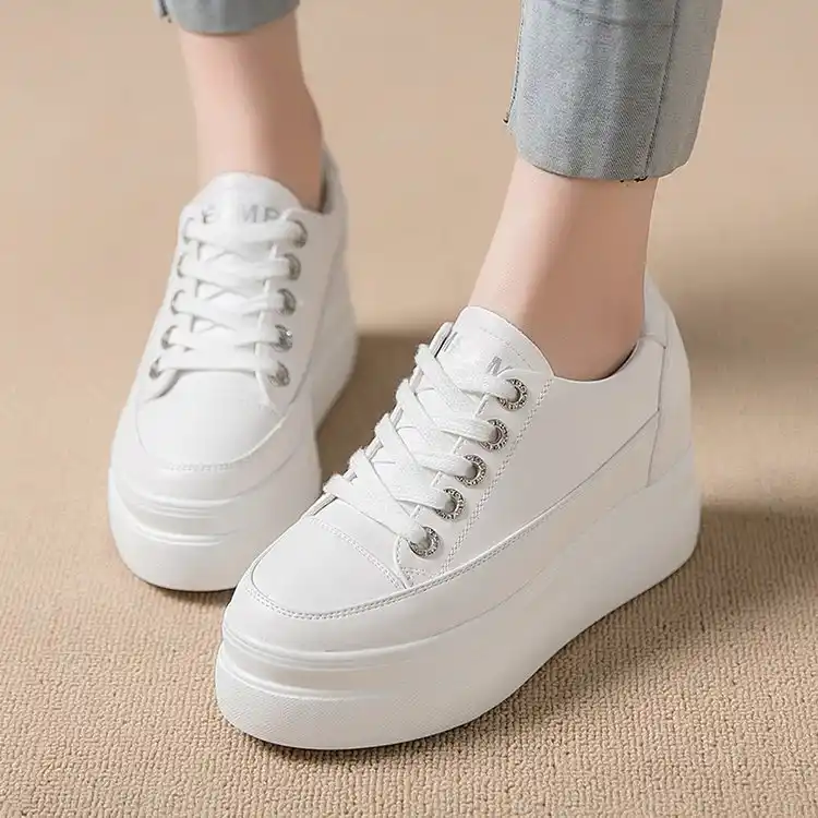white platform gym shoes