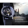 Winner Stainless Steel Mesh Band Transparent Classic Thin Case Hollow Skeleton Mens Male Mechanical Wrist Watch Top Brand Luxury ► Photo 3/6