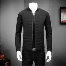 AILOOGE Factory Direct Coat Fashion Stand Collar White Duck Thicken Jacket Mena Plus Size Slim Fit Quality Parka Men Clothing