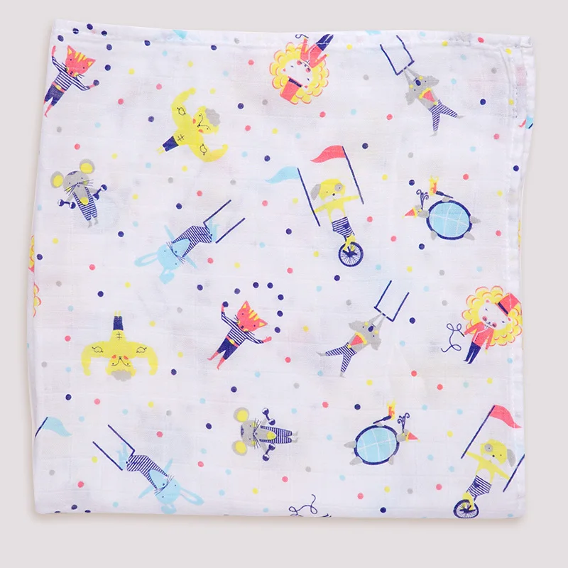 Многофункциональное Пеленальное Одеяло из муслина для новорожденных Мягкие нагрудники в виде банданы для новорожденного бамбуковый хлопковый Детский шарф - Цвет: circus