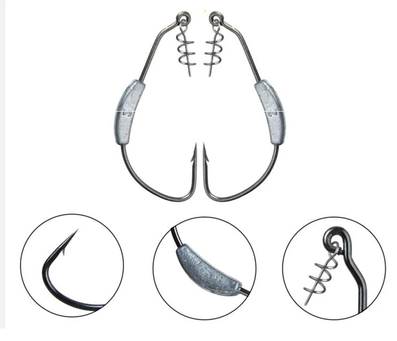 5 шт./лот рыболовный крючок из углеродистой стали, острые Офсетные Крючки с пружинным мягким червем, рыболовная приманка anzol 2 г/2,5 г/3 г/5,25 г/7 г