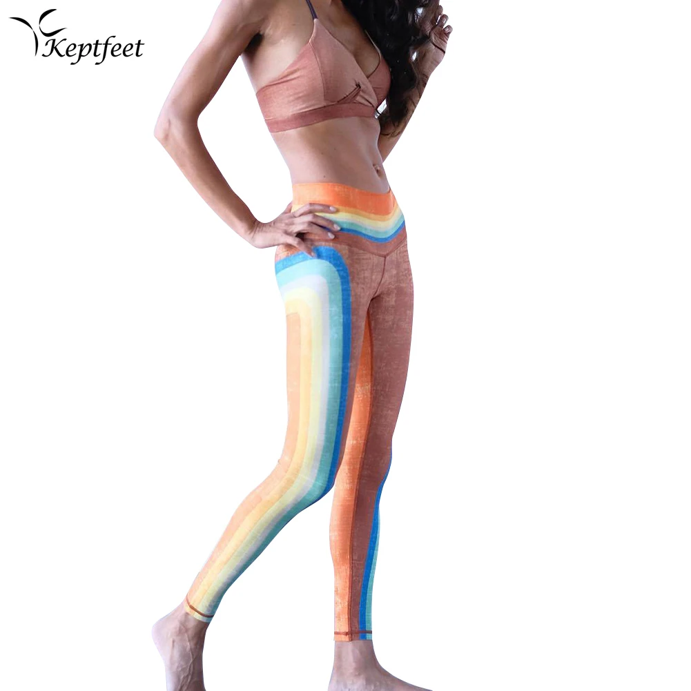 

Autumn Leggings Printed Women Push Up Hips Legging Colorful Rainbow Legins High Elastic Yoga Leggins Silm Women Fitness Pants