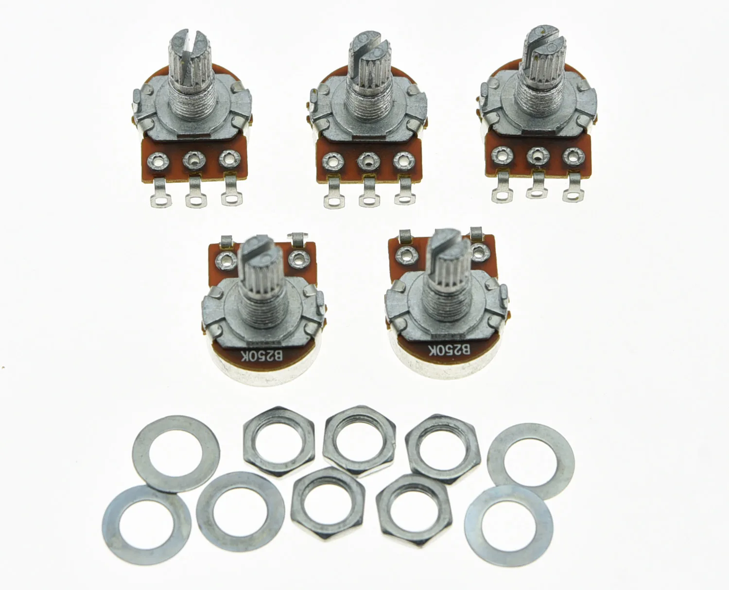KAISH 10x Linear 250K Electric Guitar Mini Pots Short Split Shaft Potentiometer B250K | Спорт и развлечения