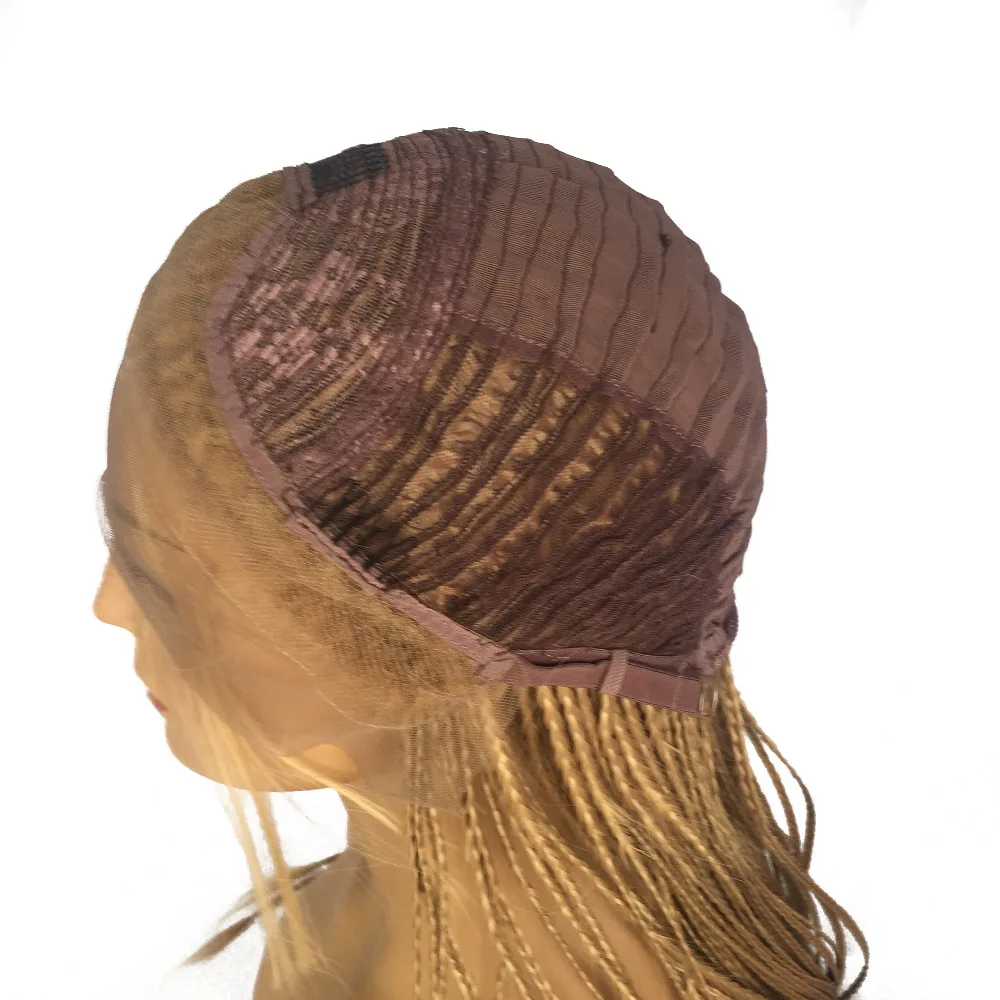 Hoeny Blonde Glueless Synthetic Lace Front Braid Wig with Baby Hair Heat resistant Fiber Braided Box Braids Wig 27 color-67