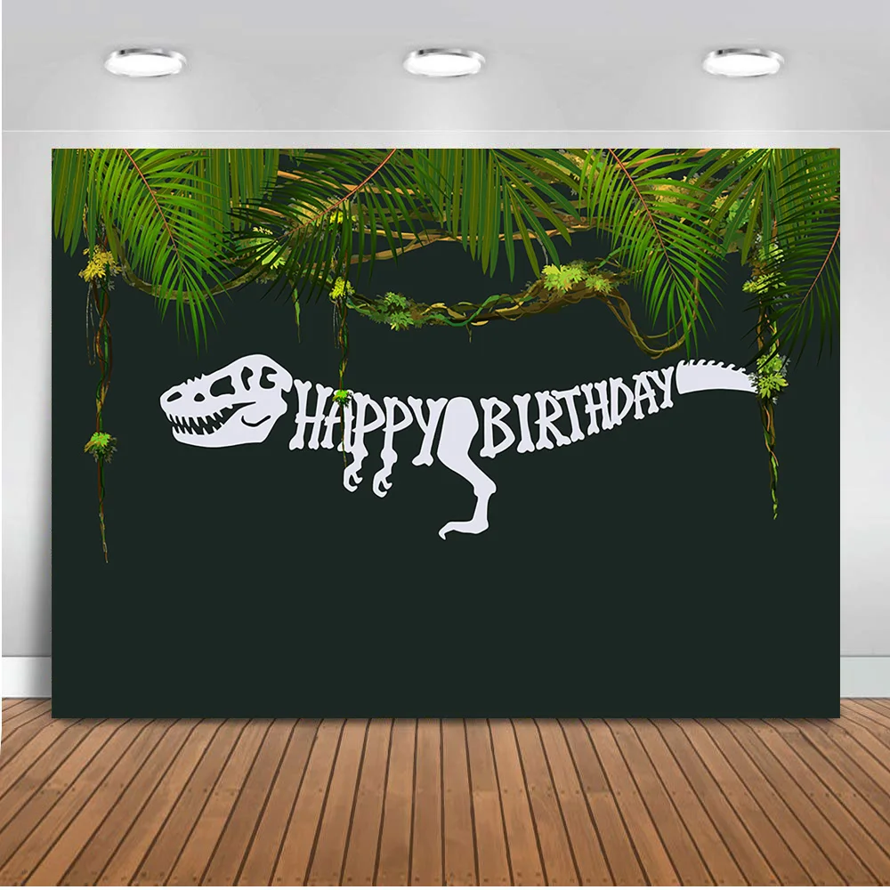 

Mehofoto Cartoon Photography Backdrops Birthday Party Banner Decoration Background Primitive Forest and Dinosaurs Backdrop