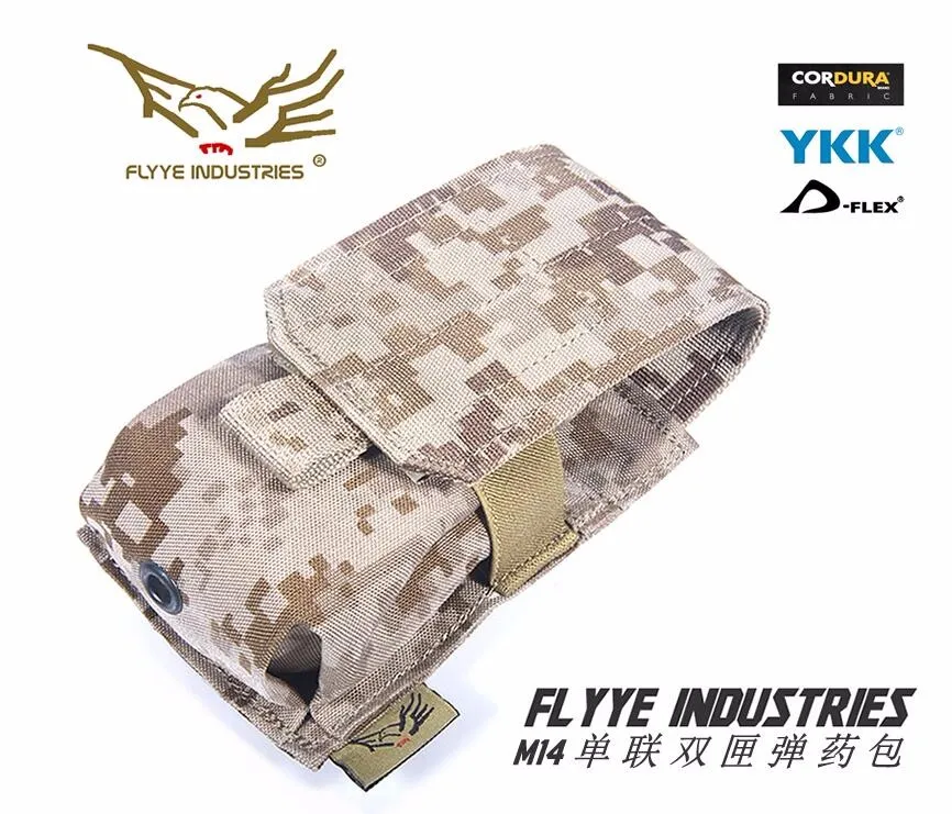 FLYYE MOLLE нейлон M14 одиночный патрон патронов маг мешок CORDURA PH-M008