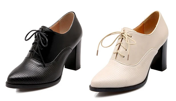 chunky heel oxford shoes