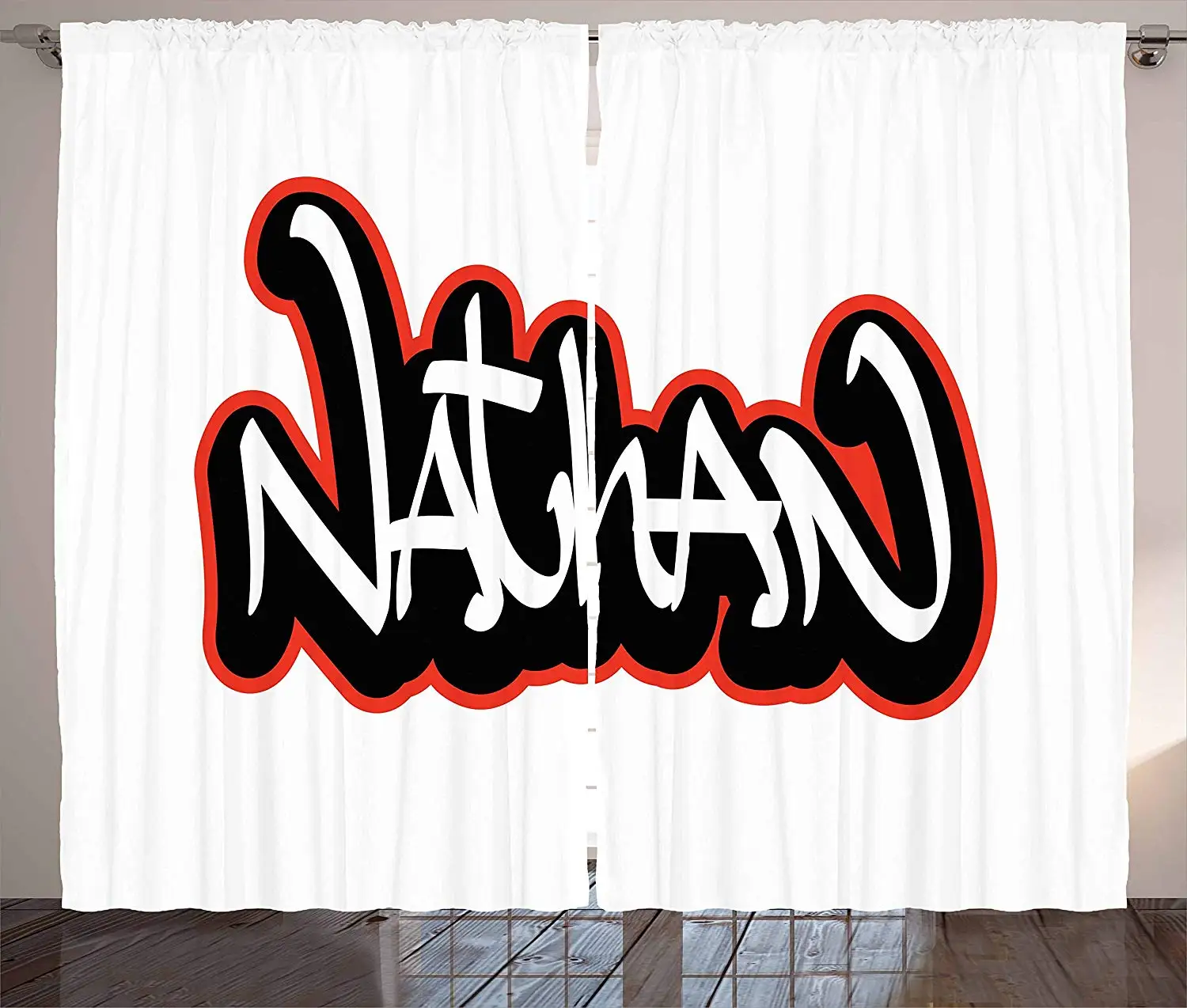 Nathan затемненные занавески художественное имя для мальчиков граффити дизайн