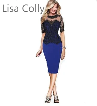 Lisa Colly Summer dress Women bodycon dress plus size 7 Colours women clothing chic elegant sexy fashion V-neck Lace dresses