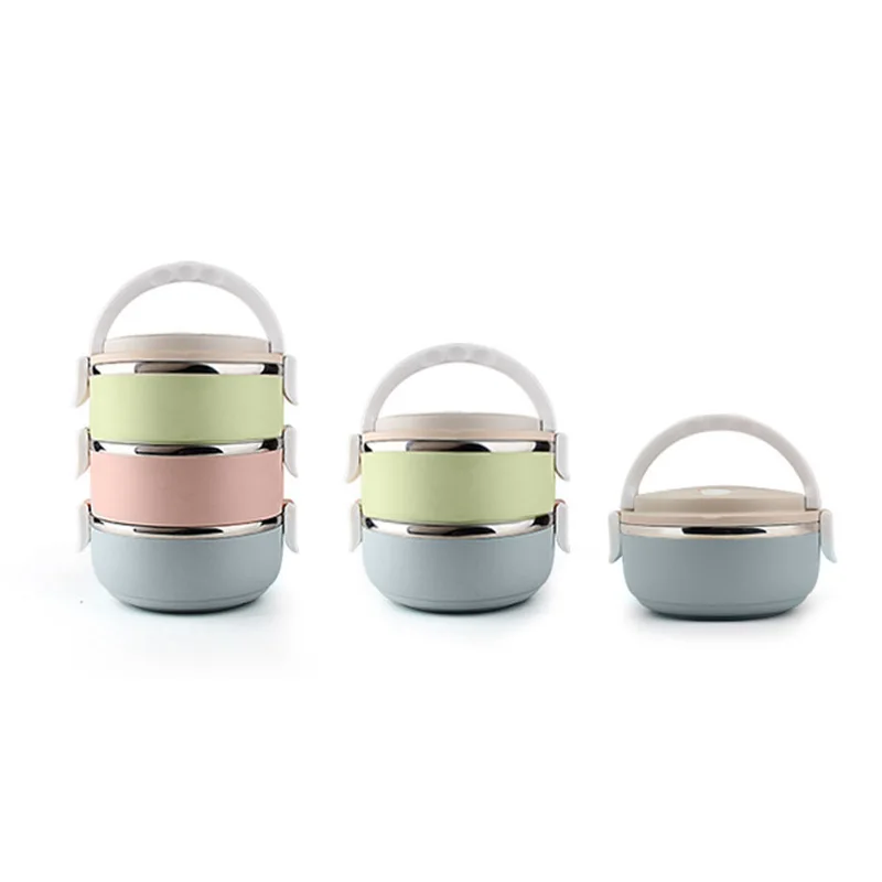 3 Layer Stainless Steel Thermo Bento Lunch Boxs Japanese Food Box Insulated Lunchbox Thermal School Food Container w/ Handle