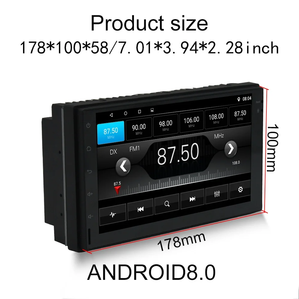 Top 7 Inch Car Audio Multimedia Player Touch Screen Radio Player GPS Navigation WiFi Bluetooth HD Radio Stereo Auto Player 3