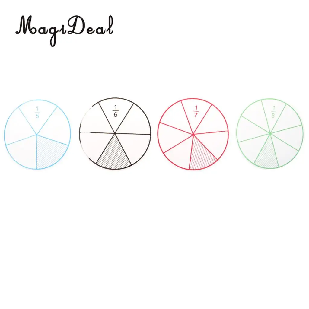 MagiDeal 12Pcs Plastic Numbered Fractions Circles Math Chips Mathematics Number Educational Toy for Kindergarten Teaching Aid