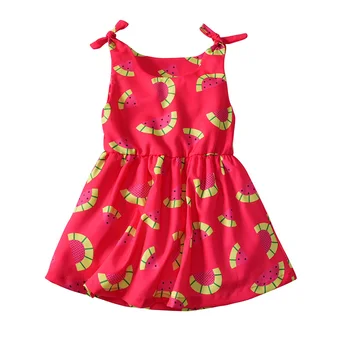 

2019 New Summer Kids Girl Dress Cute Red Sleeveless Girls Dresses Elegant Princess Dress Beach Dress Birthday Girl Clothes