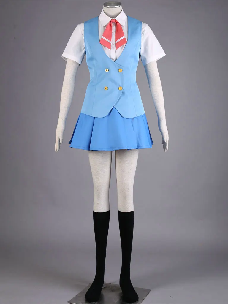 font b Anime b font Acchi Kocchi Miniwa Tsumiki White Blue School uniform dress font