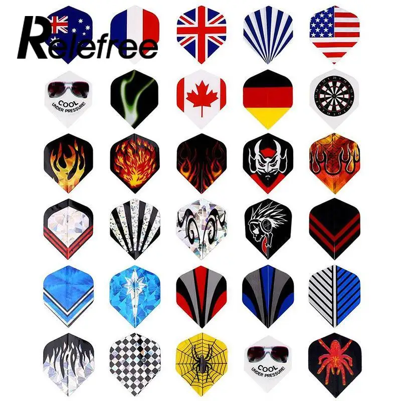 Relefree 30sets(90pcs) Dart Flights Dart PE Flights Mixed Pattern