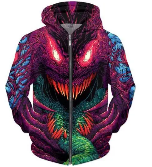 Новое поступление модные Костюмы Crewneck Hyper beast Zip-Up толстовки психоделический
