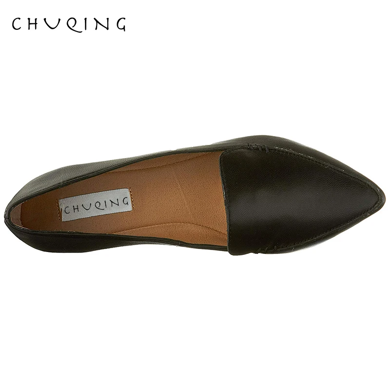 CHUQING 2019 Casual Flat Shoes Women Sexy Ladies Sheepskin Fashion Loafers Pointy Toe Lazy Boat Shoes