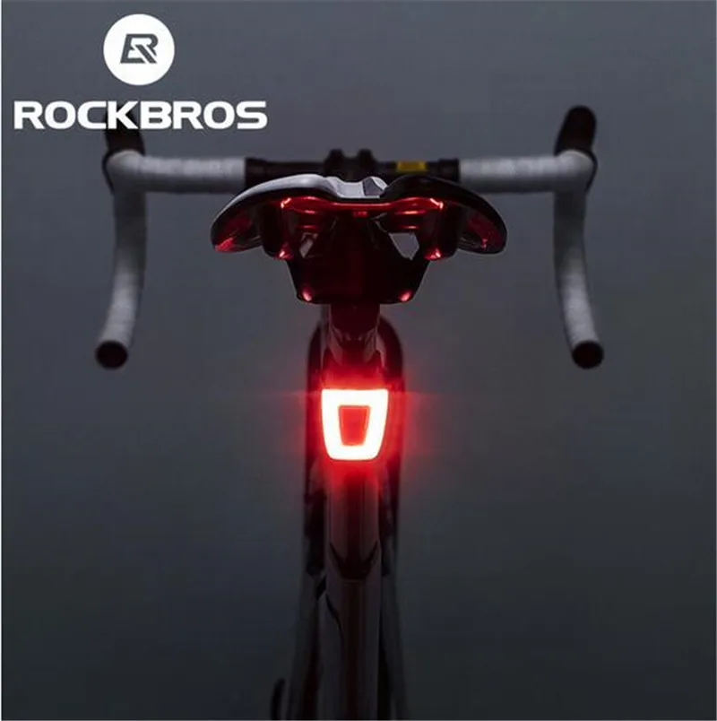

ROCKBROS Bicycle LED USB Rechargeable Safety Night Riding Rear Light Bike Light Waterproof Cycling Helmet Taillight