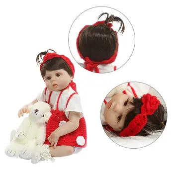 

19 Inch Reborn Doll Realistic Silicone Vinyl Newborn Baby Toy Girl Princess Clothes Lifelike Handmade Birthday Gifts