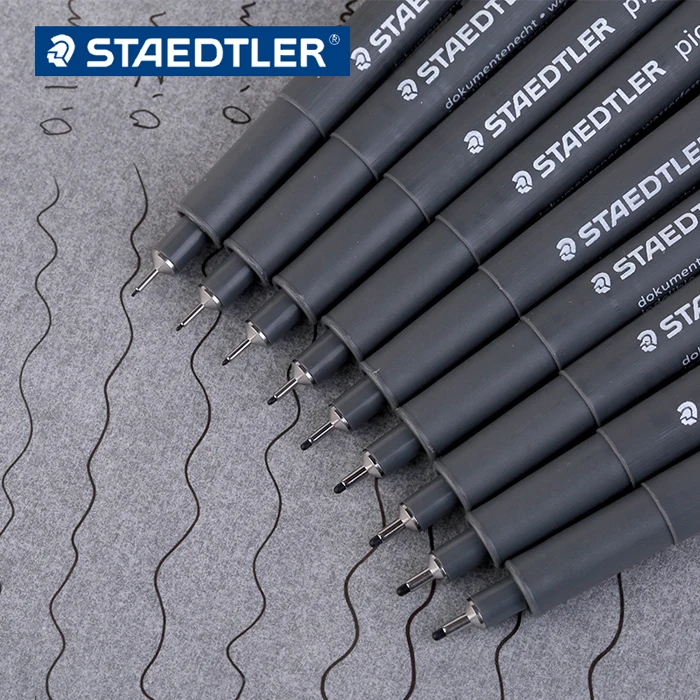 2 шт. Staedtler 308 пигмент ручка-лайнер для рисования Ручка иглы пера гелевая ручка 0,05 0,1 0,2 0,3 0,4 0,5 0,6 0,7 0,8 1,0 1,2 мм