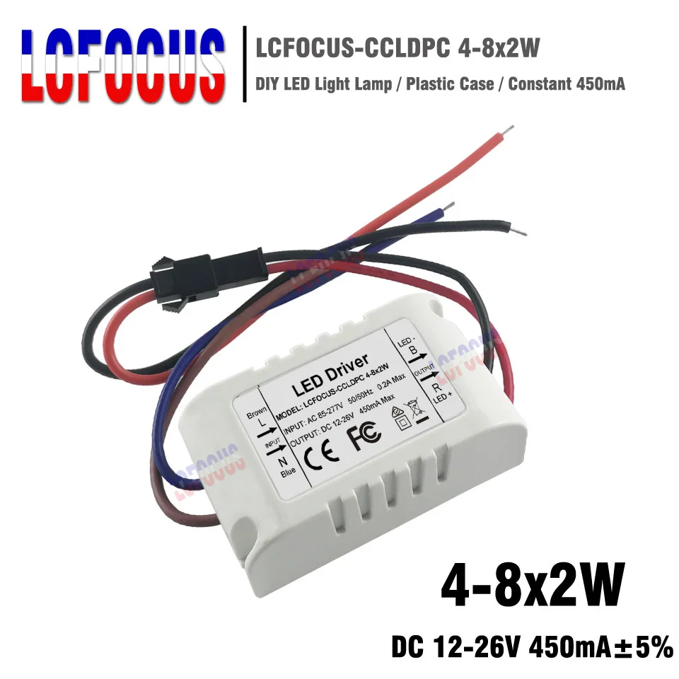 4 8x2W светодиодные Трансформаторы освещения постоянного тока 450mA 12 26V 8 10 14 16 W