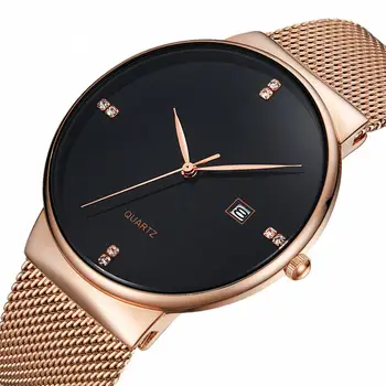 

Fashion Luxury Men Mesh Band Calendar Quartz Wrist Watch Casual Waterproof