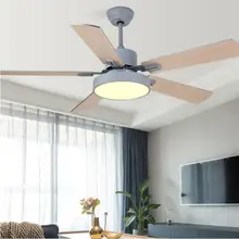 Потолочные потолочные вентиляторы 5 Blad, твердый деревянный веер, потолочные вентиляторы, лампы с подсветкой для гостиной, домашний светодиодный, затемняющий свет