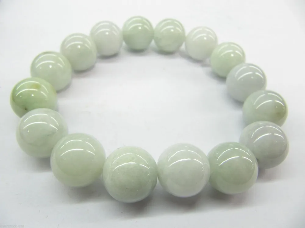 Натуральный Сертифицированный A сорт Jades(jadeite) 12 мм, круглые бусины браслет