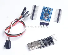 2PCS=1PCS CP2102 Module + 1PCS Pro Mini Module Atmega328 5V 16M For Arduino Compatible With Nano