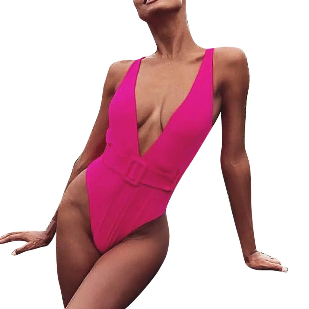 

One Piece Thong Swimsuit Women Summer Sexy Woman Swimsuits Deep V-Nect Bathing Suit Maillot De Bain Femme 2018 Une Piece