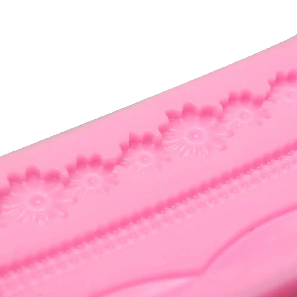 3D Lace Flower Bead Chain Silicone Fondant Mould Cake Decorating 6 3DF_P1430462