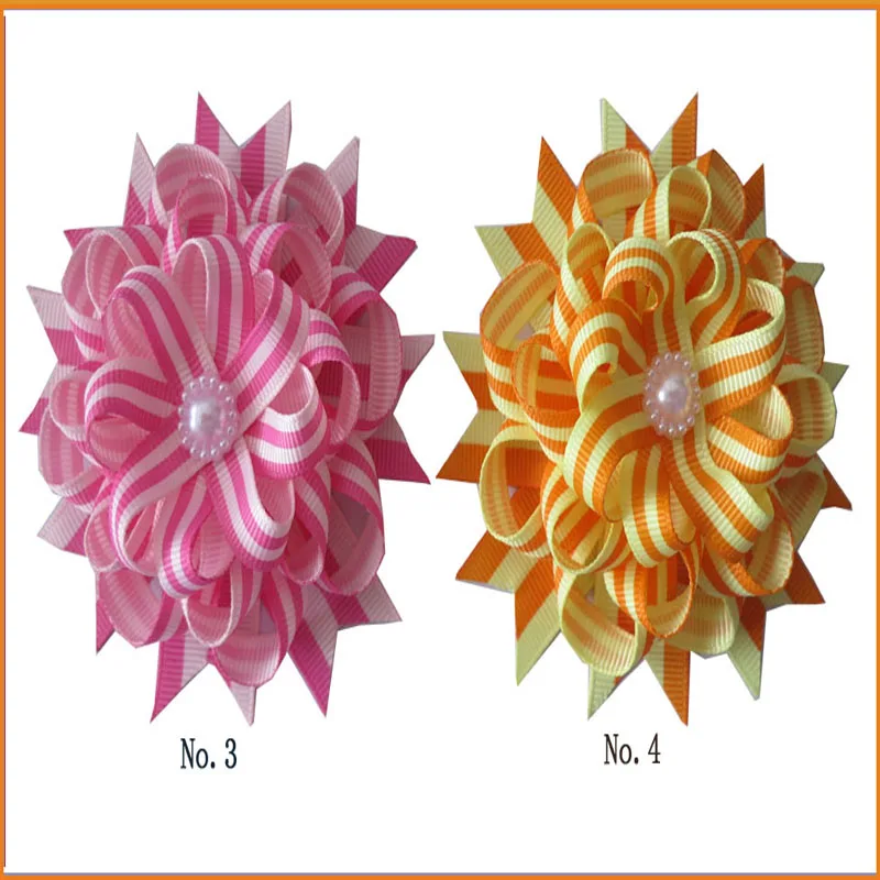 50 BLESSING Good Girl Boutique 4.5/" New Rainbow Stylish Hair Bow Clip