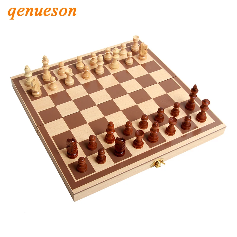 

Hot Folding Wooden International Chess Set Pieces Sets Board Game Funny Game Chessmen Collection Portable Board Games Child Gift