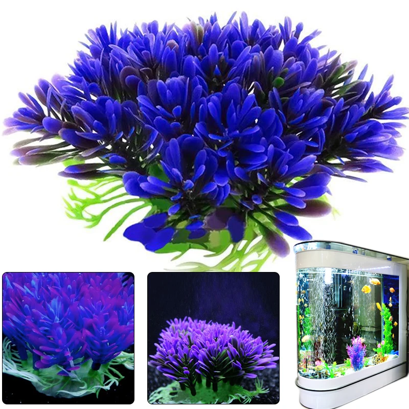 Fashion Artificial Water Plant Purple Grass Aquatic Aquarium Plant Fish